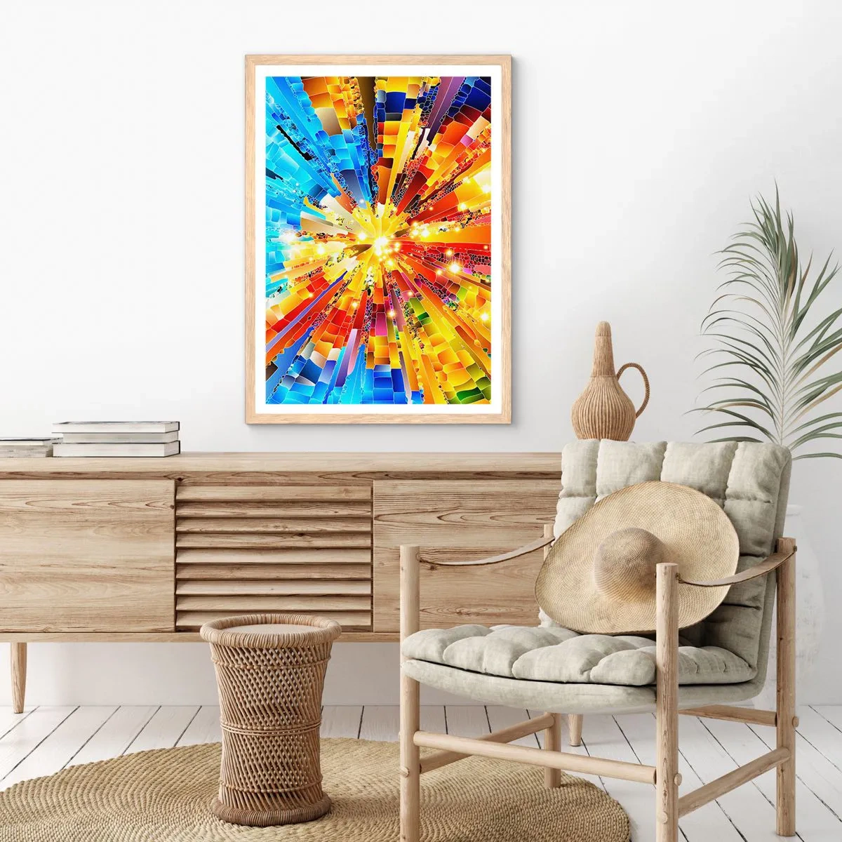 Een poster in een licht eiken lijst - In medias res - 40x50 cm