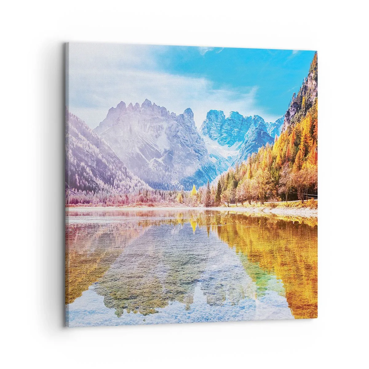 Schilderen op canvas - En het is al herfst in de bergen - 50x50 cm