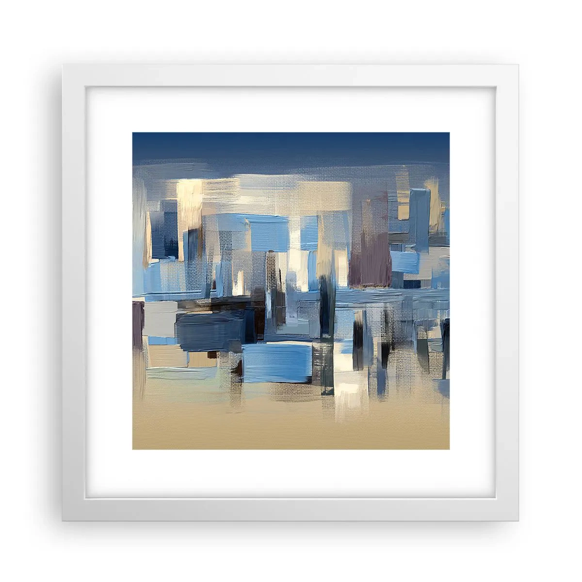 Poster in een witte lijst - Blauwe constructie - 30x30 cm