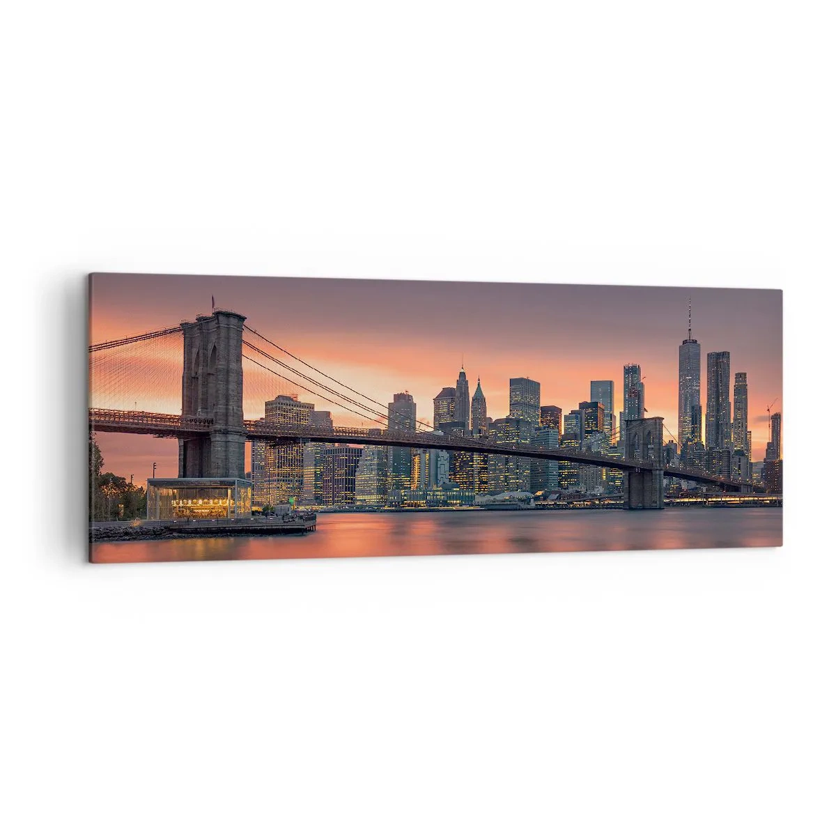 Schilderen op canvas - Ondergedompeld in lila stilte - 140x50 cm