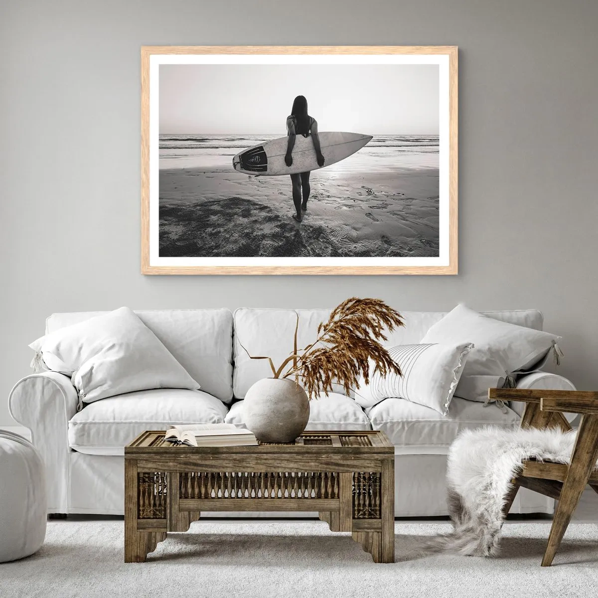 Een poster in een licht eiken lijst - De dochter van de zeegolf - 50x40 cm