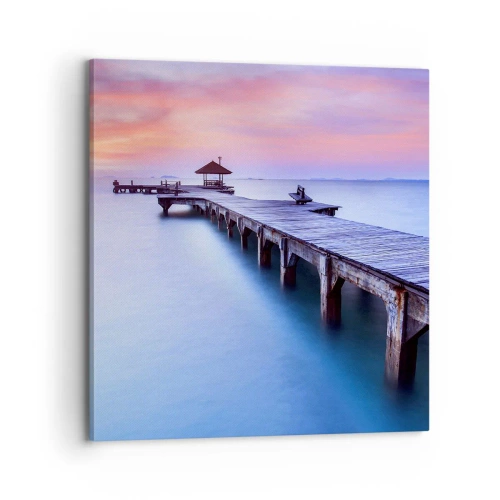 Schilderen op canvas - Een zee van rust tot aan de horizon - 70x70 cm