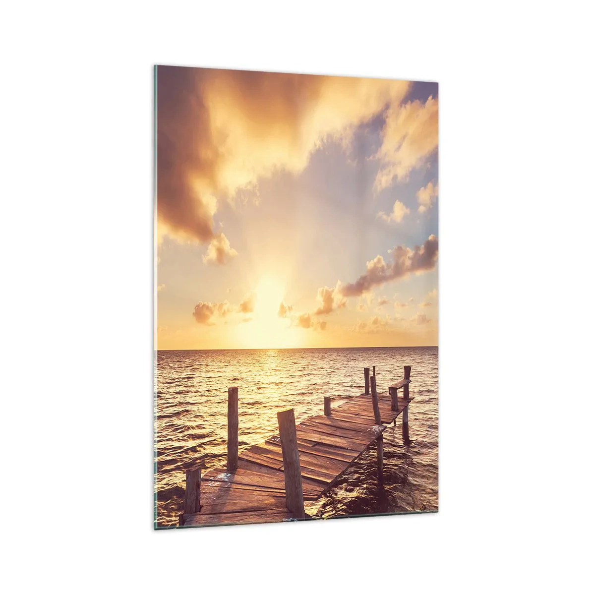 Schilderen op glas - Het gouden land van zachtheid - 70x100 cm