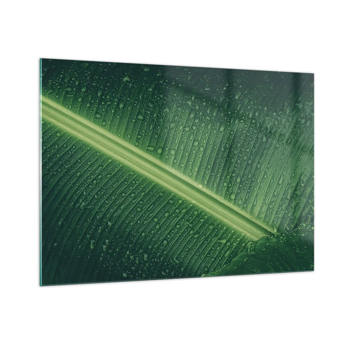 Schilderen op glas - De structuur van groen - 100x70 cm