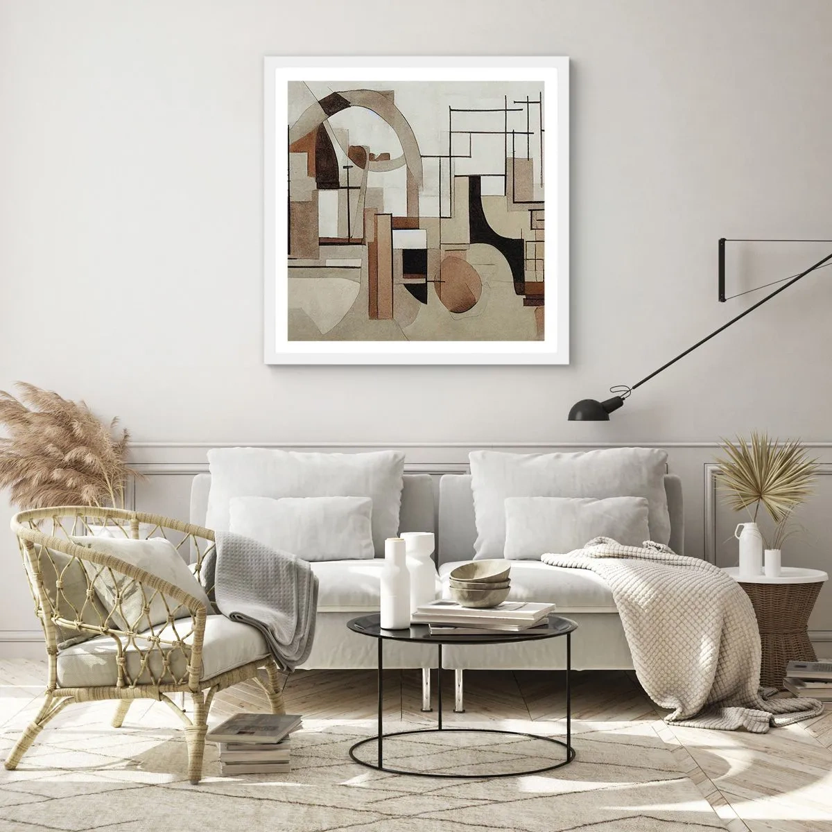 Poster in een witte lijst - Stadslandschap 2.0 - 60x60 cm