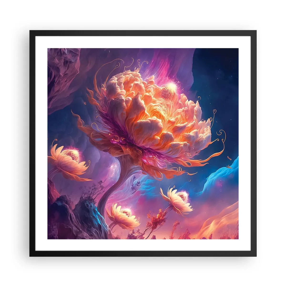 Poster in een zwarte lijst - Andere wereld - 60x60 cm