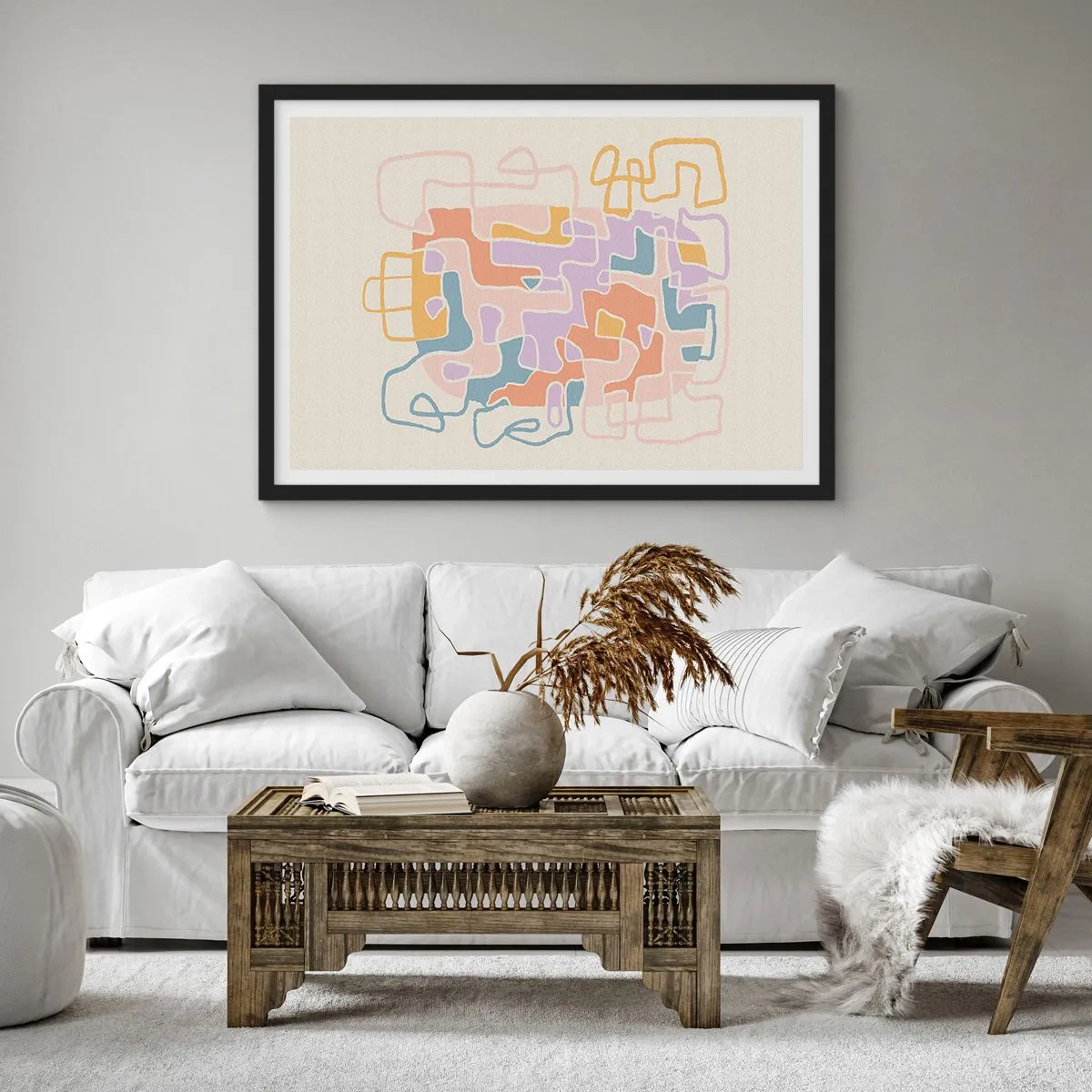 Poster in een zwarte lijst - Labyrint – een vreugdevol avontuur - 70x50 cm