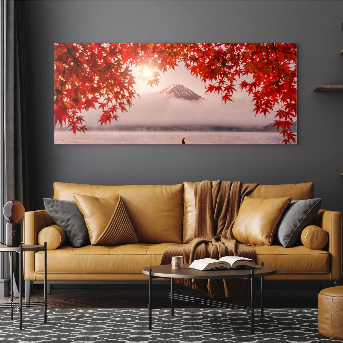 Schilderen op glas - In het Japanse klimaat - 100x40 cm