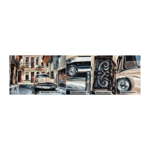 Fotobehang Monster Zelfklevend Deluxe Sticker - De siësta in Havana - Vintage auto, Architectuur, Stad - 100x30 cm