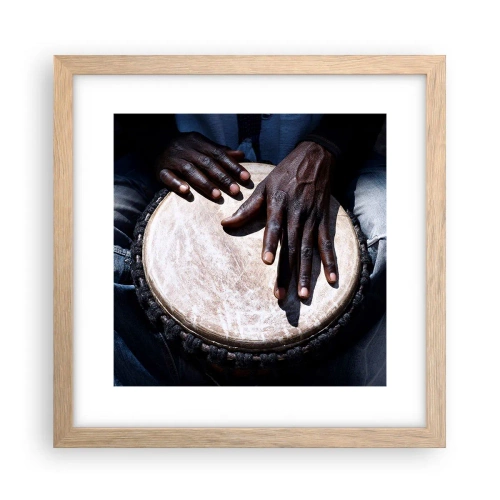 Een poster in een licht eiken lijst - Leef in je eigen ritme - 30x30 cm