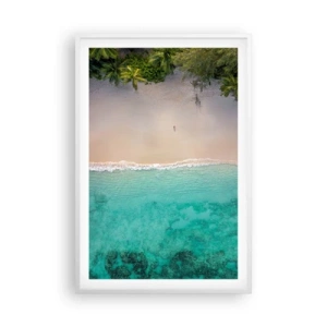 Poster in een witte lijst - Paradijsstrand - 61x91 cm