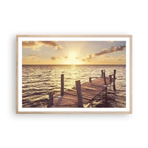 Een poster in een licht eiken lijst - Het gouden land van zachtheid - 91x61 cm