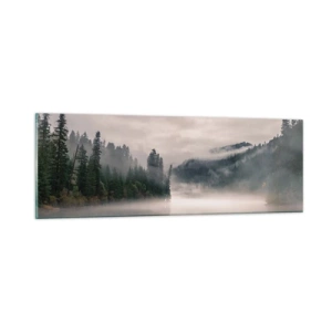 Schilderen op glas - In reflectie, in de mist - 90x30 cm