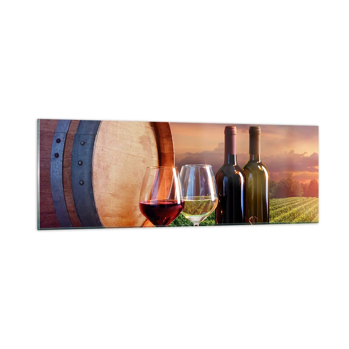 Schilderen op glas - Het leven smaakt hier - 90x30 cm