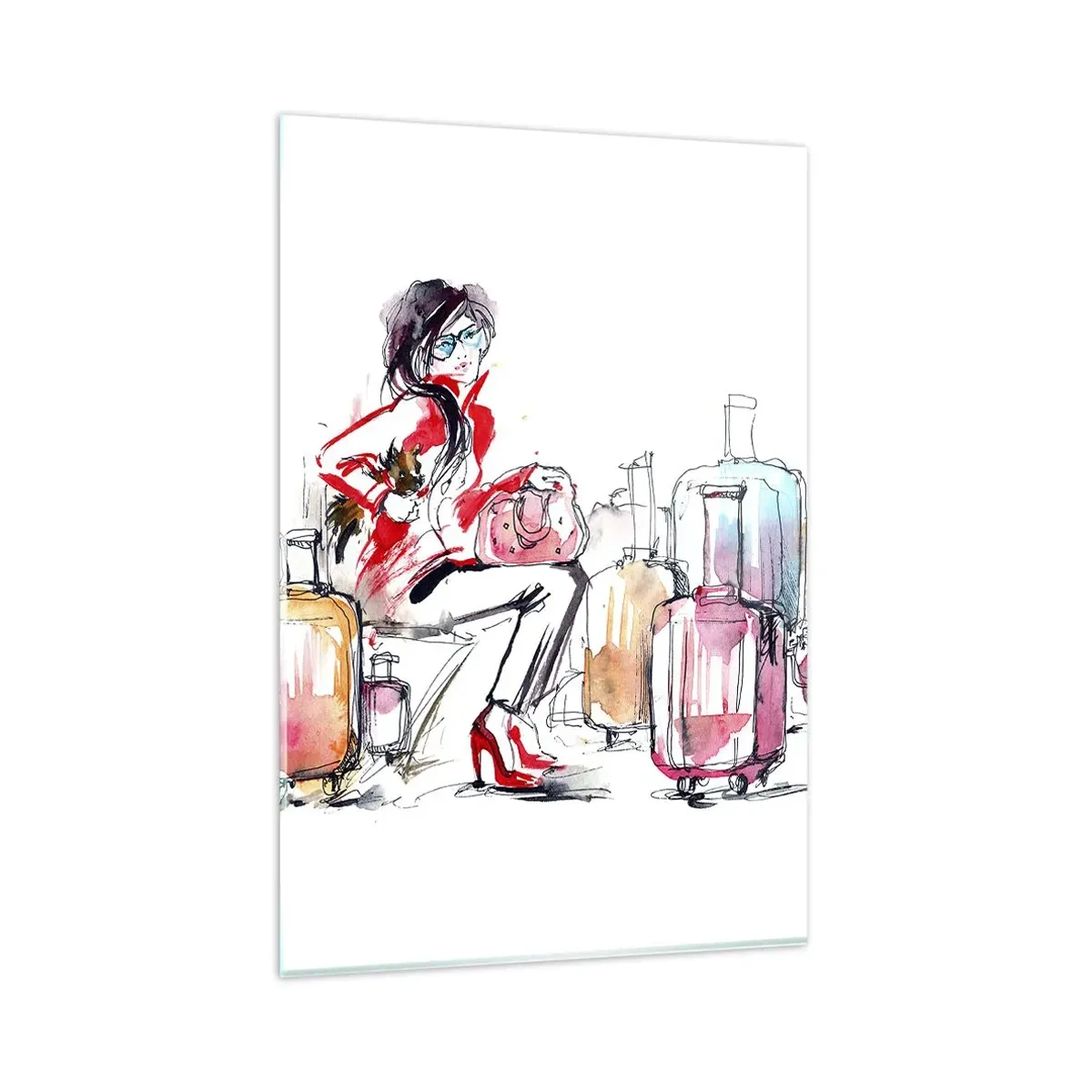 Schilderen op glas - Laten we gaan zitten voor de reis - 80x120 cm