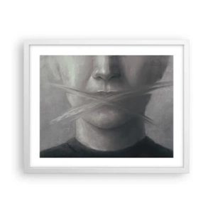 Poster in een witte lijst - Zonder een woord - 50x40 cm