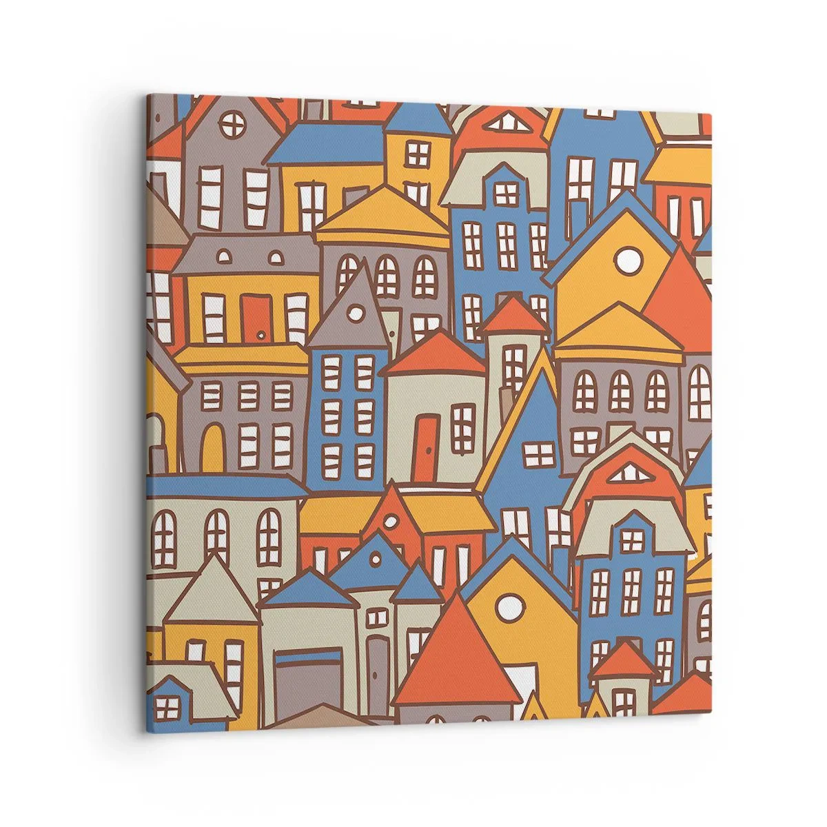 Schilderen op canvas - Achter het huis is een huis - 50x50 cm
