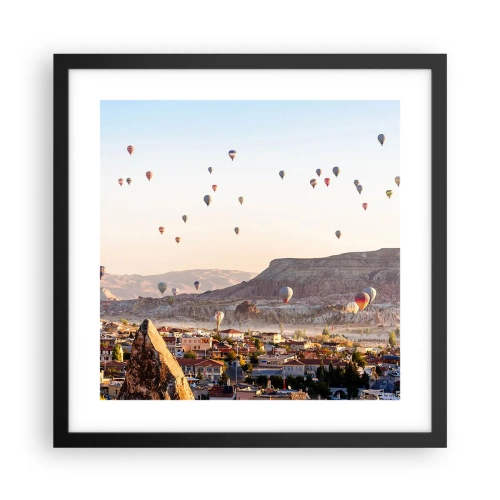 Poster in een zwarte lijst - Als schepen in de lucht - 40x40 cm