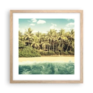 Een poster in een licht eiken lijst - Hoe zit het hier? - 40x40 cm