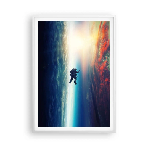 Poster in een witte lijst - Ga het universum tegemoet - 70x100 cm