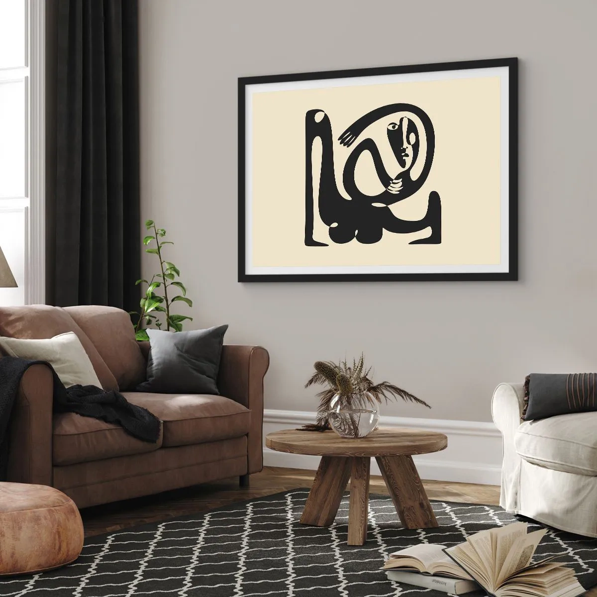 Poster in een zwarte lijst - Bijna Picasso - 70x50 cm