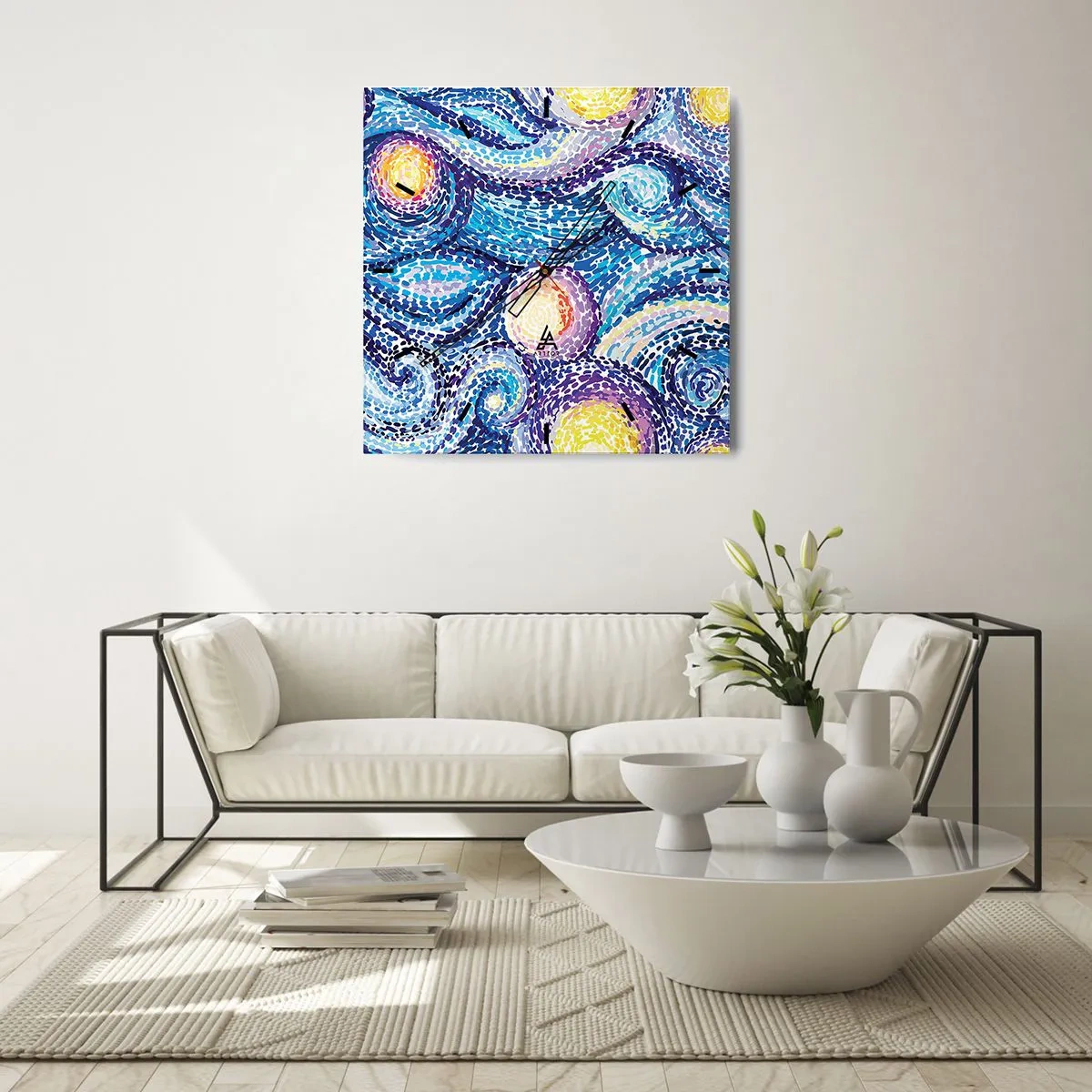 Wandklok - Klok - Naar een schilderij van van Gogh - 30x30 cm
