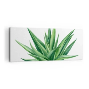 Schilderen op canvas - Groen – kracht – leven - 100x40 cm