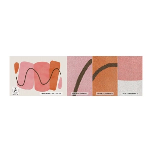 Fotobehang Monster Premium Canvas - zachte beweging van vormen - Abstractie, Minimalisme, Pastel - 100x30 cm
