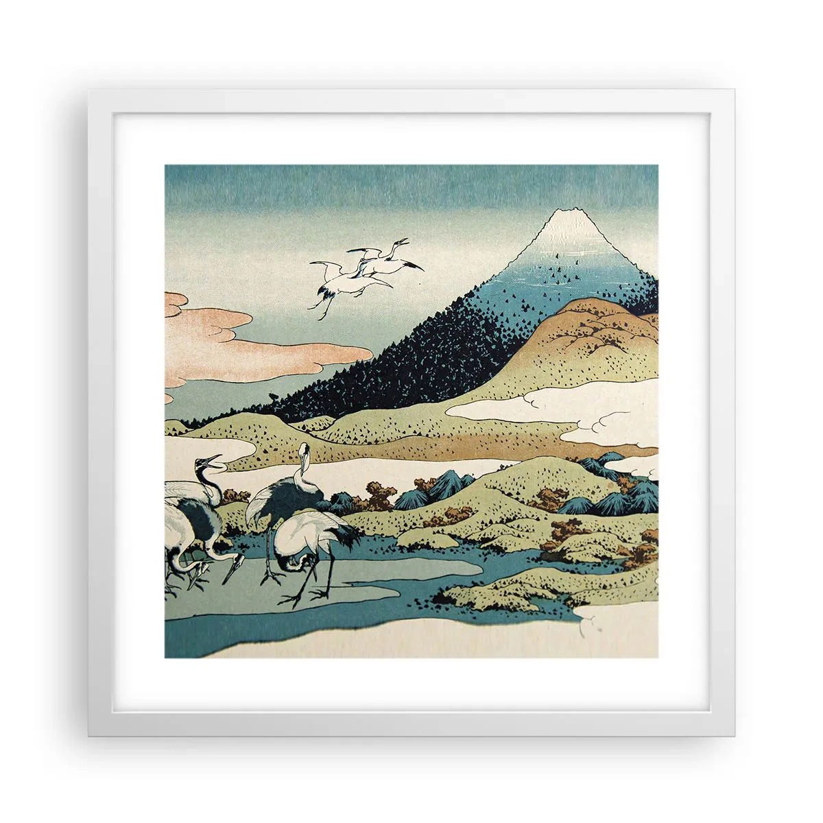 Poster in een witte lijst - In de Japanse geest - 40x40 cm