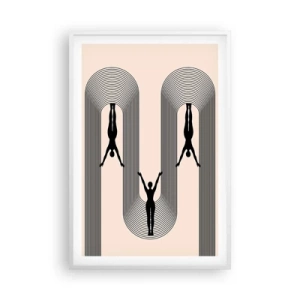 Poster in een witte lijst - Op zijn kop - 61x91 cm