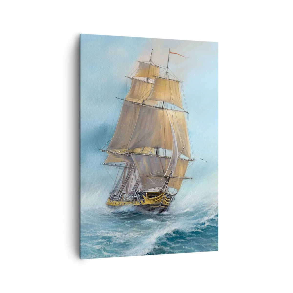 Schilderen op canvas - Haasten over de golven - 70x100 cm