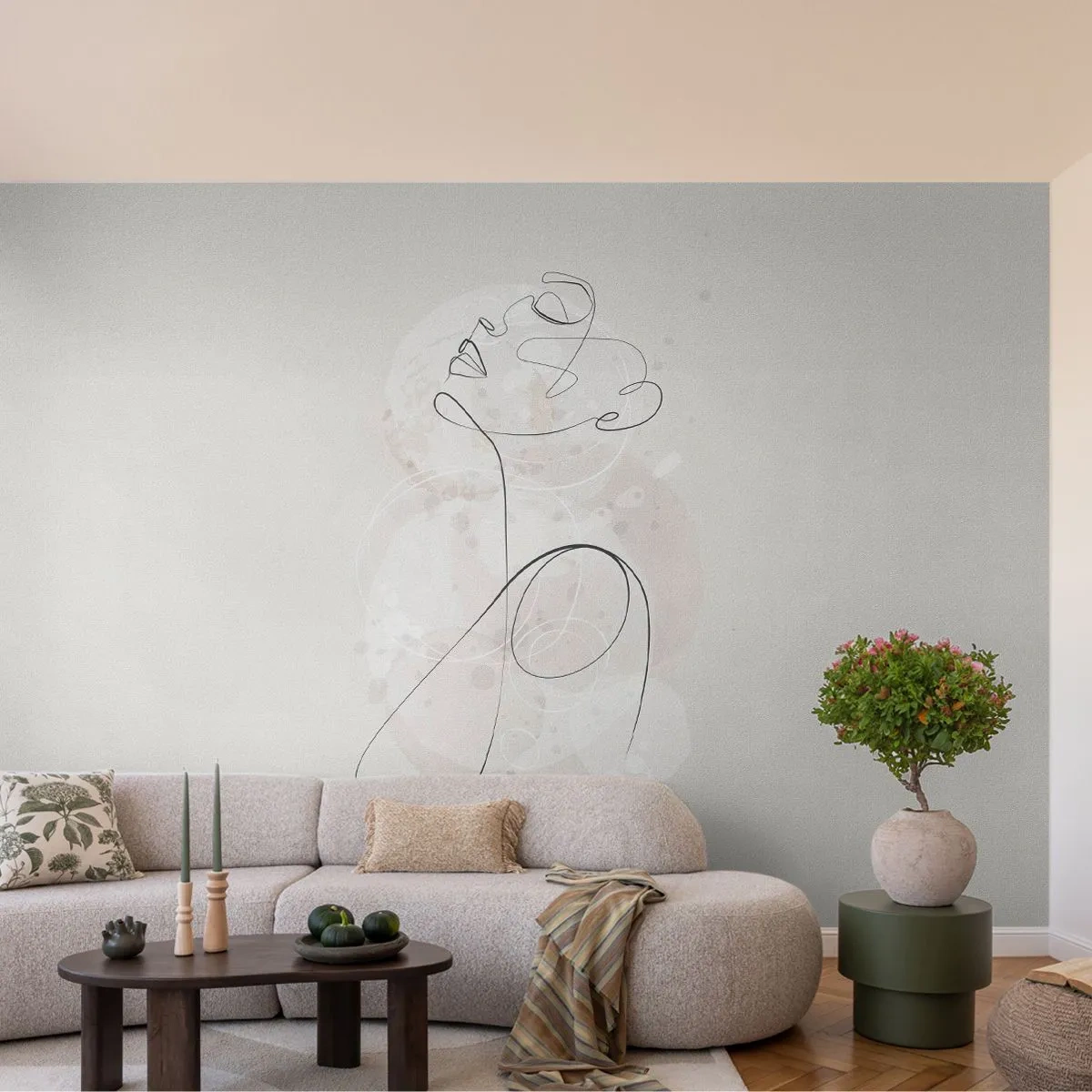 Fotobehang Premium Canvas - De spiraal van schoonheid - Grafisch, Vrouw, Deel - 100x70 cm