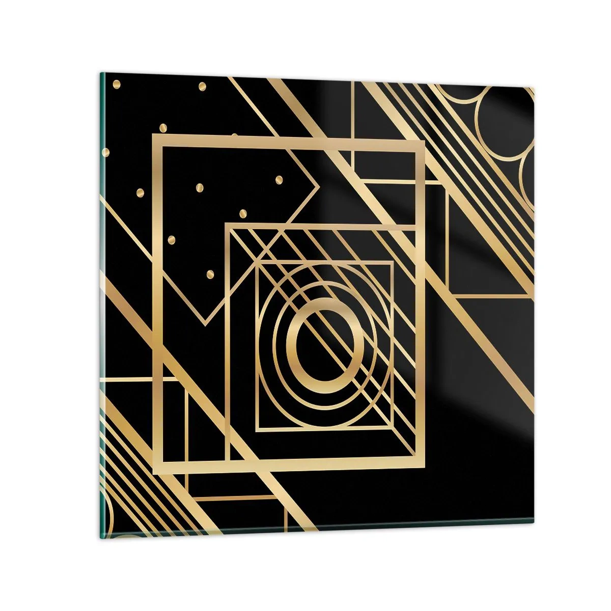 Schilderen op glas - Gouden geometrie - 40x40 cm