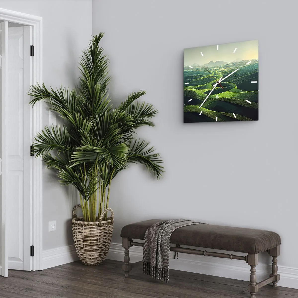 Wandklok - Klok - In de groene dalen - 30x30 cm