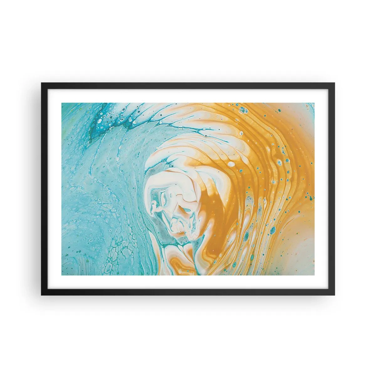 Poster in een zwarte lijst - Pastel werveling - 70x50 cm