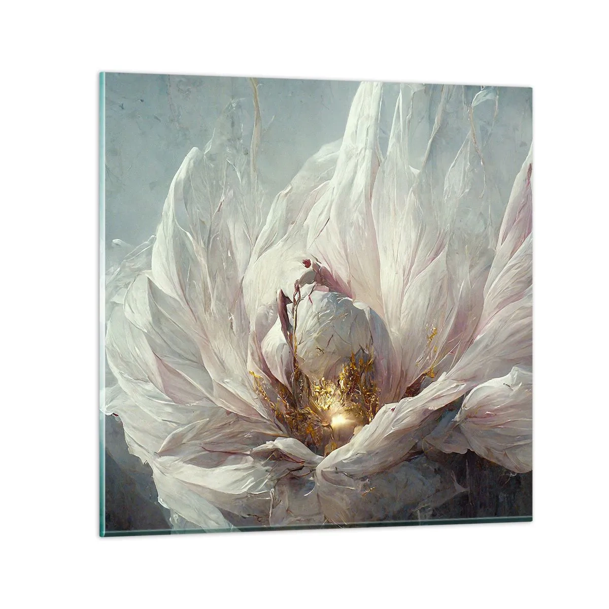 Schilderen op glas - Hij bloeit eens in de honderd jaar - 40x40 cm
