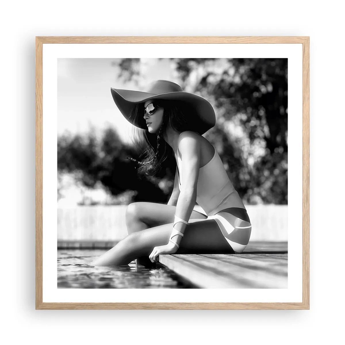 Een poster in een licht eiken lijst - Zomerdroom - 60x60 cm