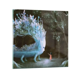 Schilderen op glas - Fantastische ontmoeting - 70x70 cm