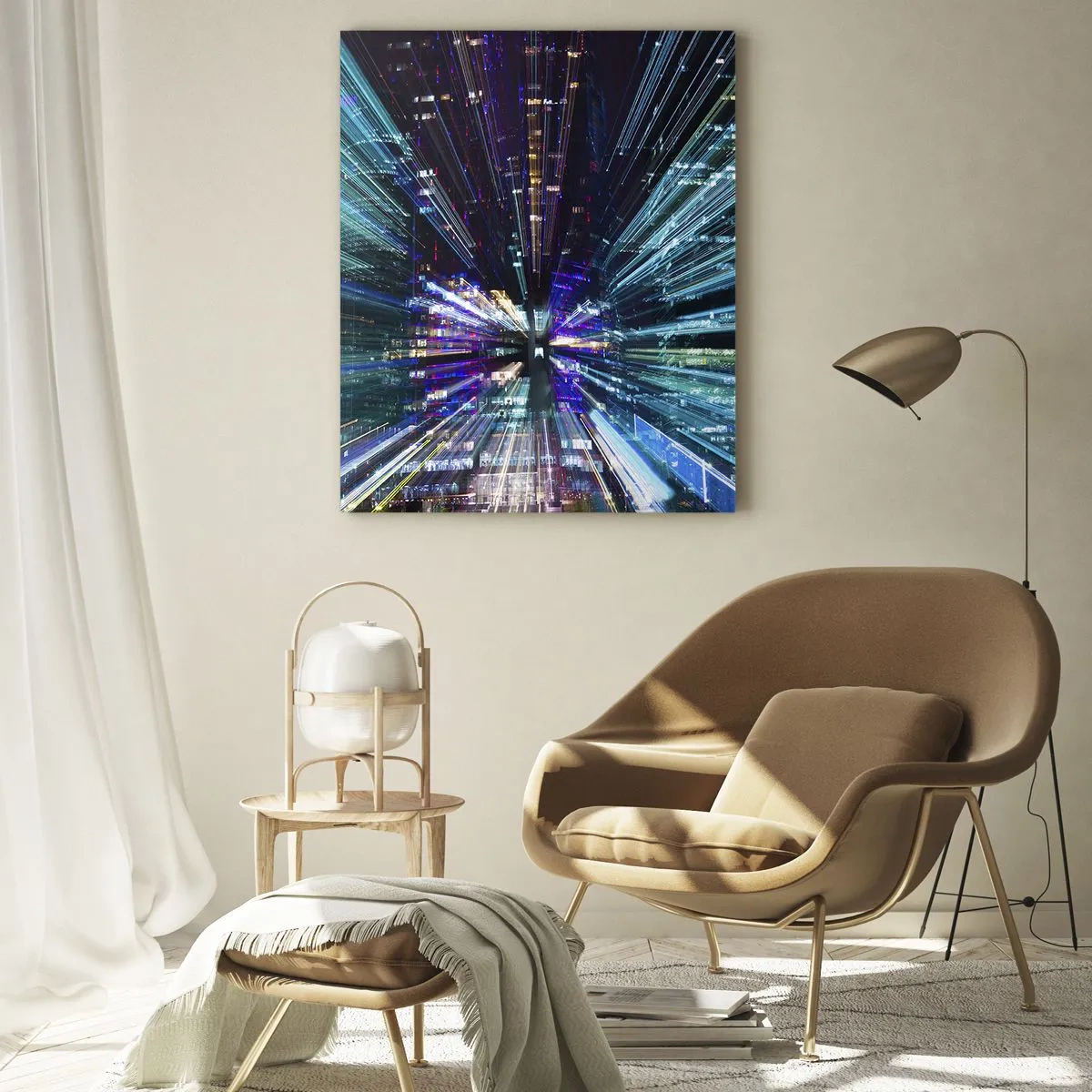 Schilderen op glas - Overgang naar hyperspace - 50x70 cm