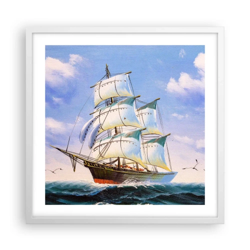 Poster in een witte lijst - Trots met de wind - 50x50 cm