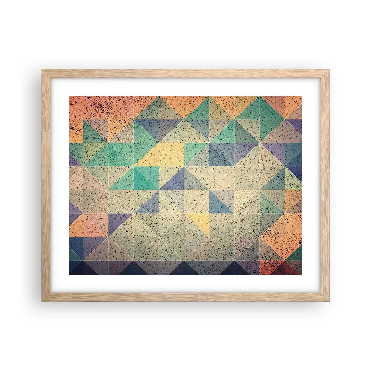 Een poster in een licht eiken lijst - Republiek van driehoeken - 50x40 cm