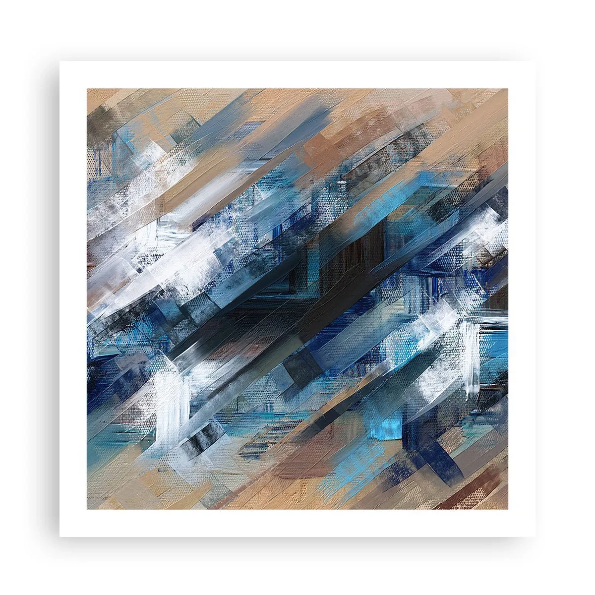 Poster - Op een blauwe diagonaal - 60x60 cm