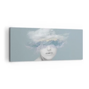 Schilderen op canvas - Met hoofd in de wolken - 100x40 cm