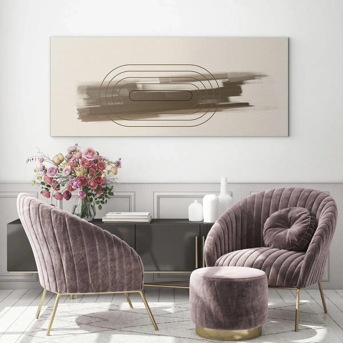 Schilderen op glas - Een briesje grijs - 160x50 cm