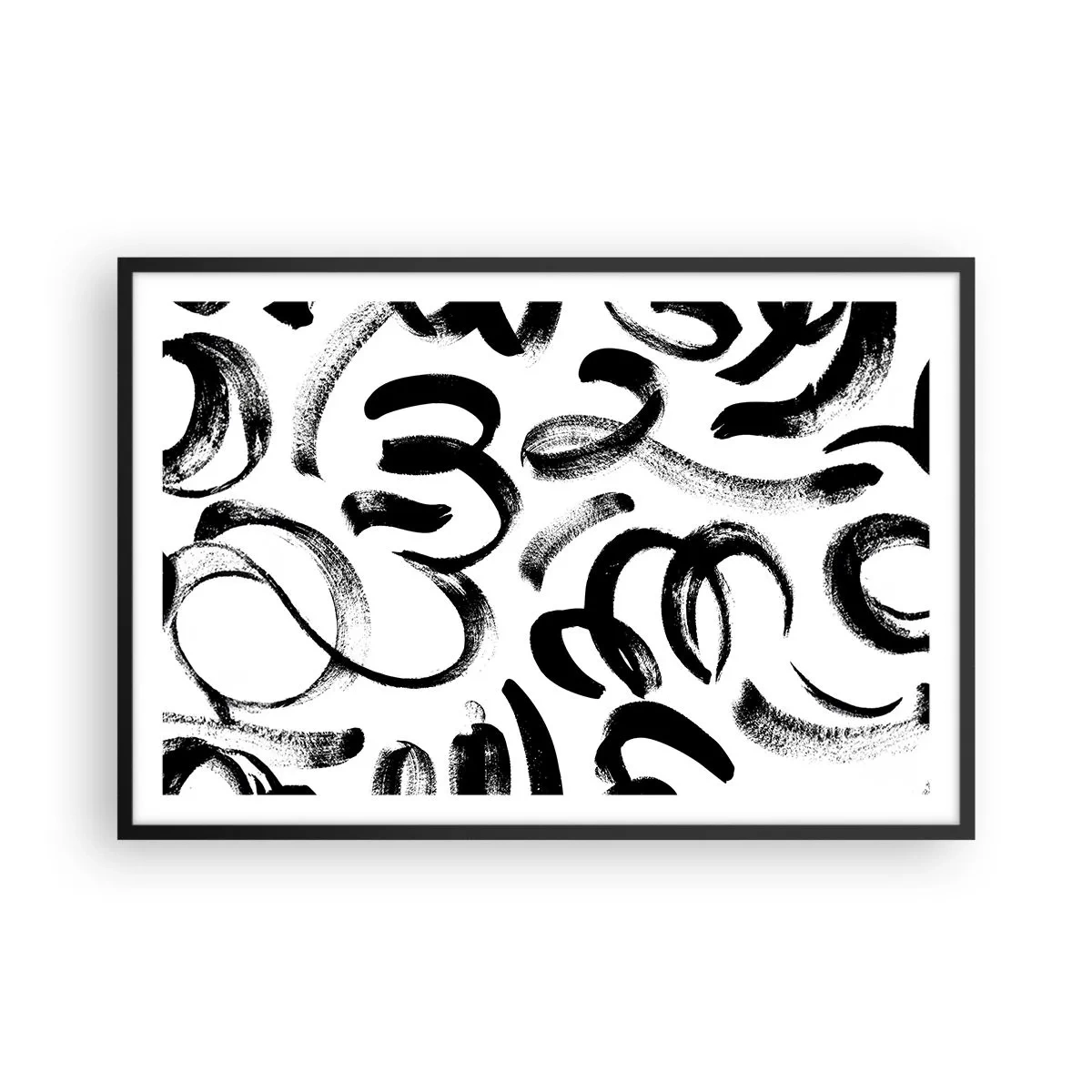 Poster in een zwarte lijst - Zwart op wit - 91x61 cm