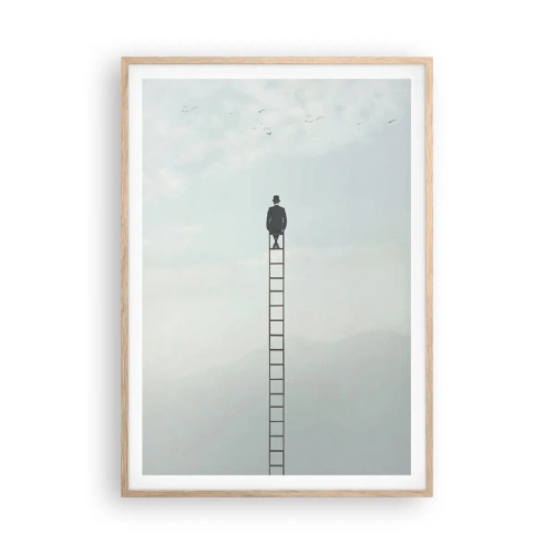 Een poster in een licht eiken lijst - Stap verder op! - 70x100 cm