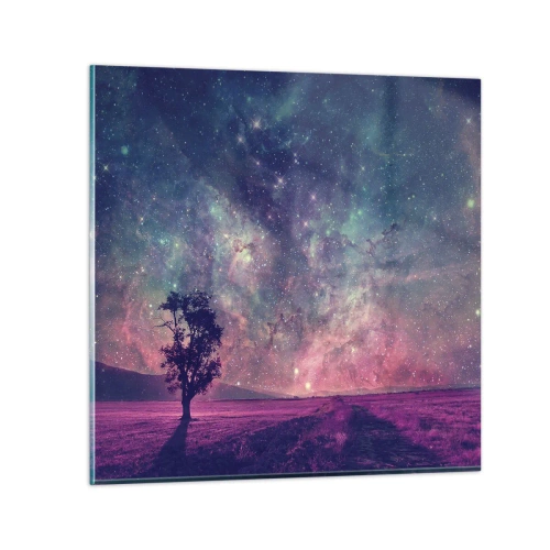 Schilderen op glas - Onder de magische hemel - 50x50 cm