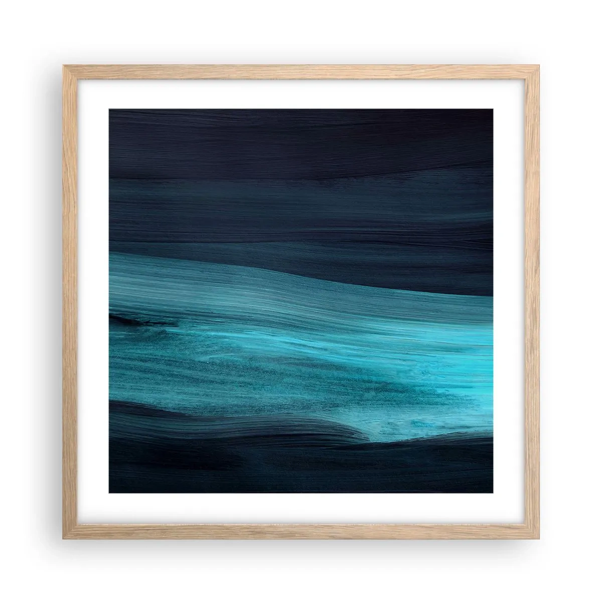 Een poster in een licht eiken lijst - Ga met de stroom mee - 50x50 cm