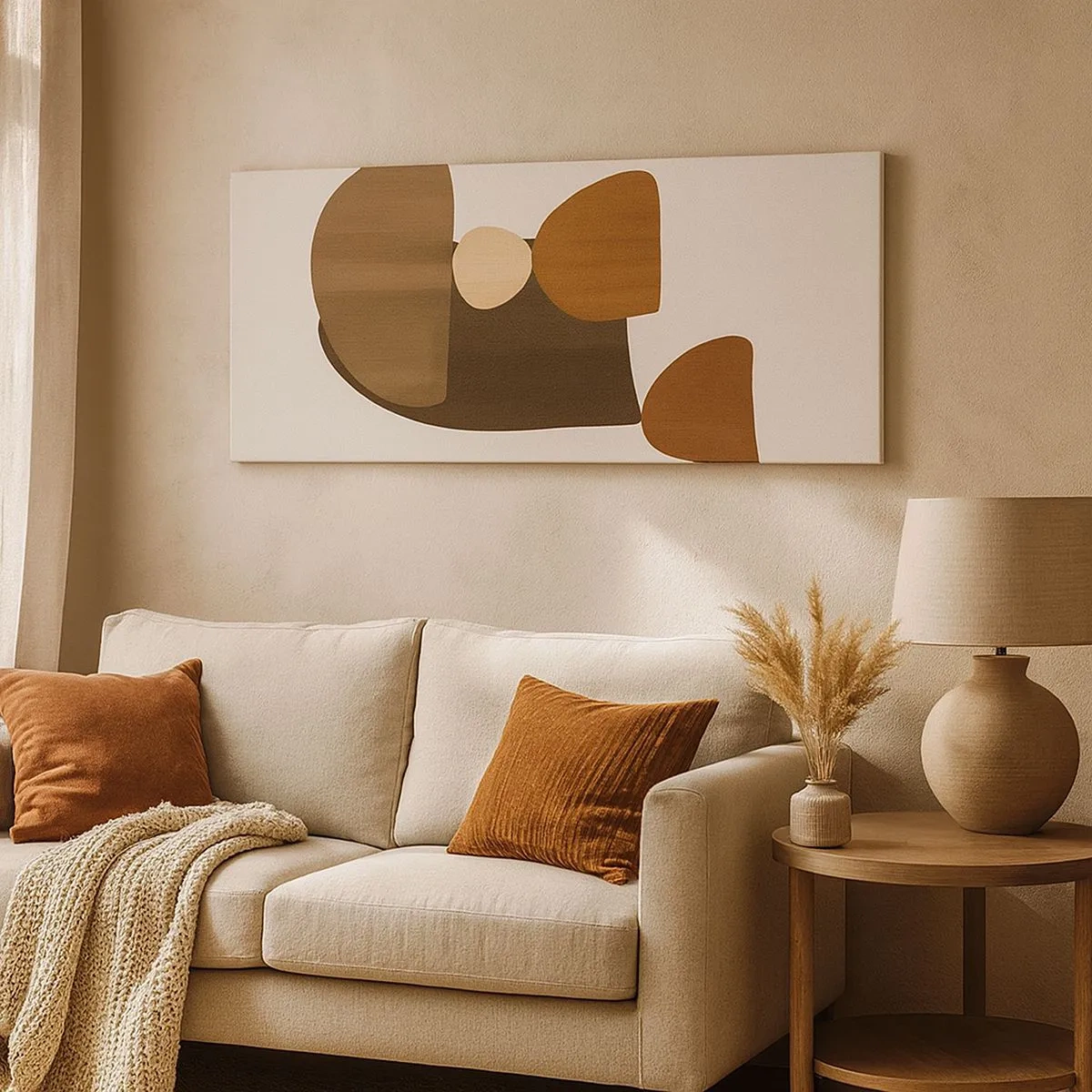 Schilderen op canvas - Compositie in brons - 100x40 cm
