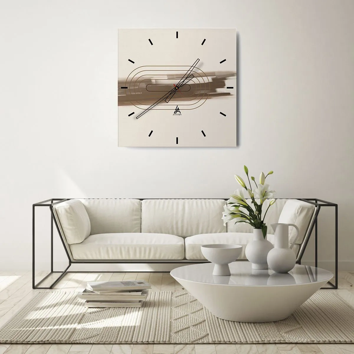 Wandklok - Klok - Een briesje grijs - 30x30 cm